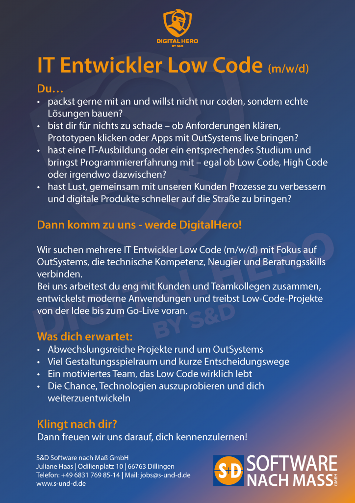 SuD Stellenanz DH Entwickler