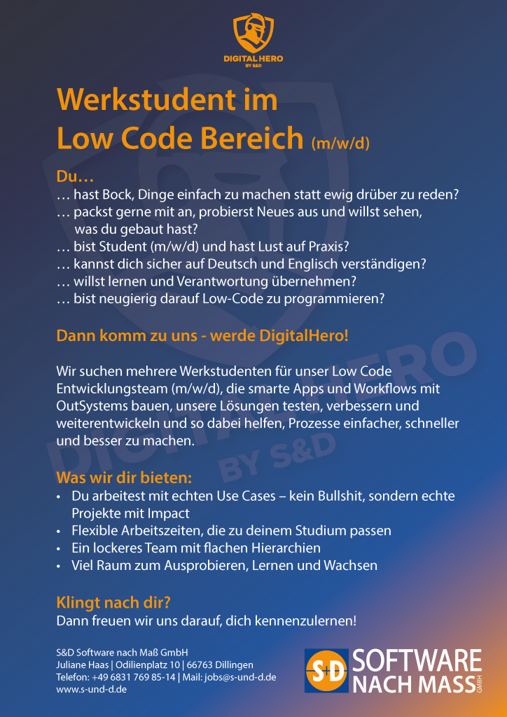 SuD Stellenanz DH Werkstudent